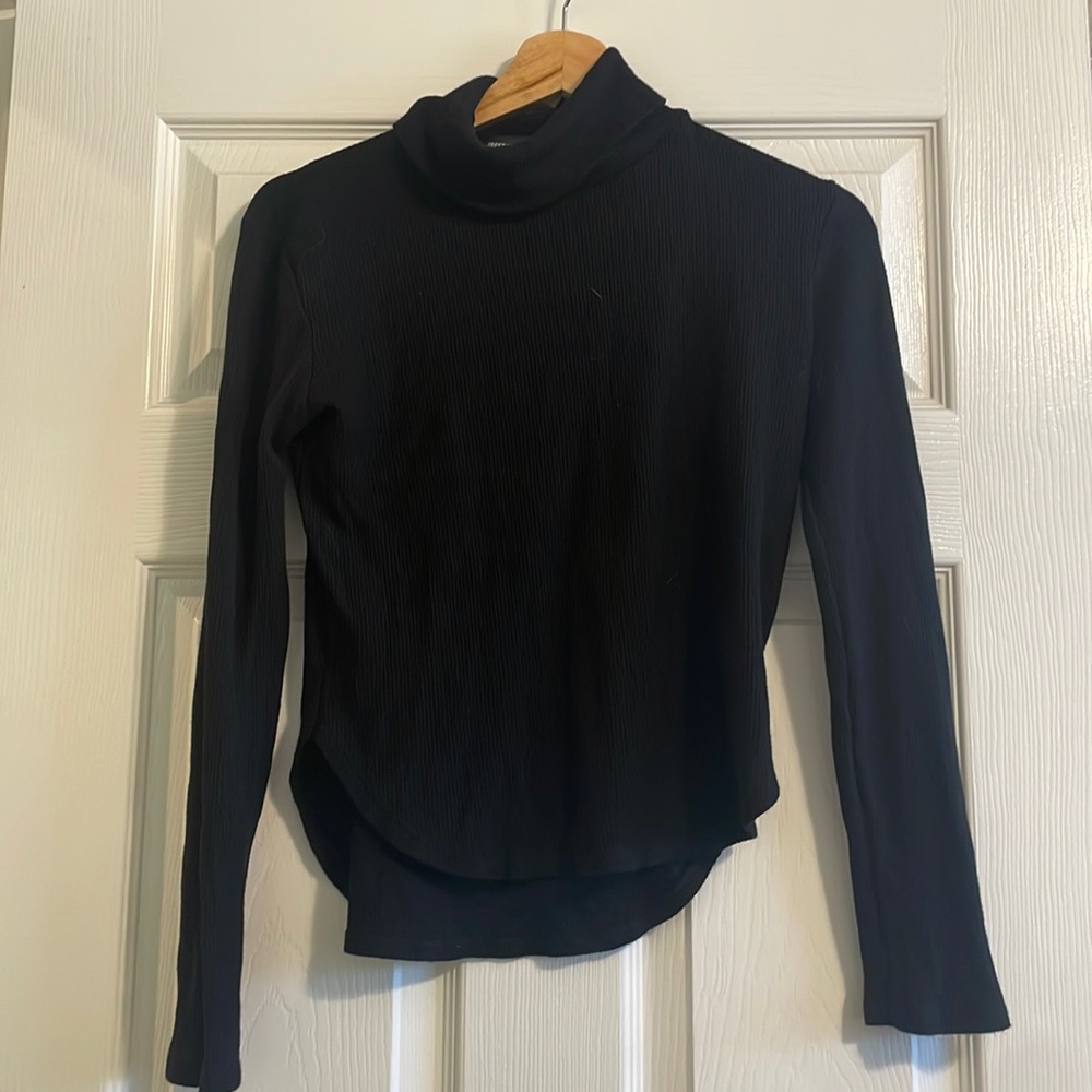 Kids Black Turtle Neck Long Sleeve